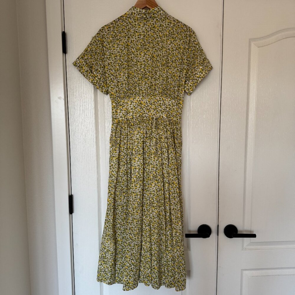J.Crew Fitted-waist shirt-dress in Liberty® Eliza's Yellow fabric - Picture 4 of 4
